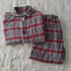 無印良品　フランネルチェック長袖パジャマ 100-110