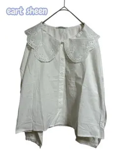 eart sheen 長袖ブラウス　　綿ポリ ゆったり　パフスリーブ