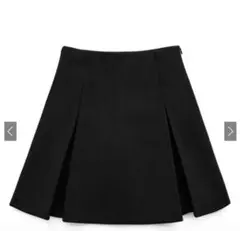 GRL インパン裏地付ボックスプリーツフレアミニスカート[mei41]