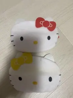 キティちゃん　ミミィちゃん　なかよし！ふわふわフェイスポーチ　ガチャガチャ