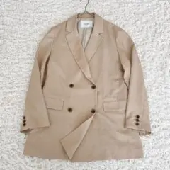 美品 スローブイエナ ウォッシャブルツイルダブルブレストジャケット 38 M