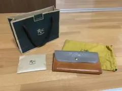 IL BISONTE レザー長財布 ブラウン/グレー　⭐︎限定品