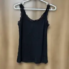 キャミソール　黒　レースタンクトップ