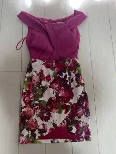 GLAMOROUS ピンク花柄ドレス S