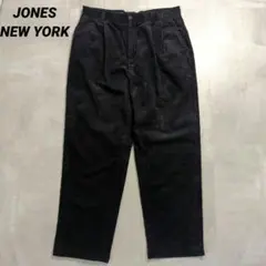90sJONES NEW YORK太畝 コーデュロイパンツブラック ツータック