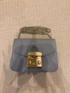 FURLA チェーンショルダーバッグ グレー