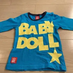 BABY DOLL ロンT 水色　黄色　ロゴ　90センチ