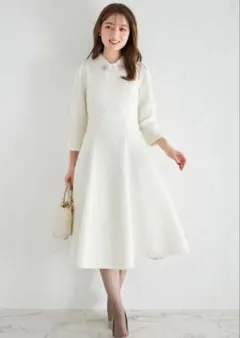 ホワイトツイード　ワンピース　トッコクローゼット