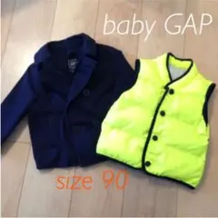 baby GAP☆中綿ライナーベスト付きジャケット／ネイビー／90