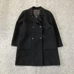 ロングコート ウール ダブルブレスト オーバーサイズ 黒 モード アーカイブ