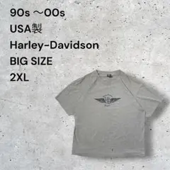 USA製 Harley-Davidson両目フェードプリント Tシャツ 2XL