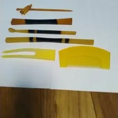 アンティーク笄（こうがい15)　簪　樿くし　和風プラスチック製かんざしセット