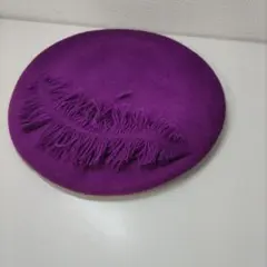 【ず64】KANGOL 紫色 フリンジ ベレー帽のサムネイル