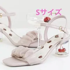 RANDA チェリーヒールストラップサンダル S サイズ　ピンク　①のサムネイル