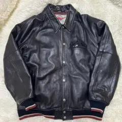 XXLサイズ AVIREX レザージャケット スタジャン VARSITY 羊革