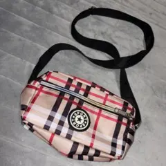 新品チェック柄 「SPORT & Star」斜めがけ ポケット超軽量