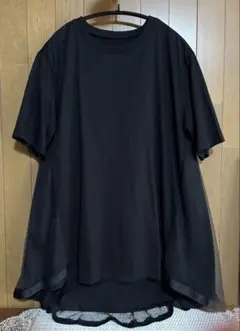 美品⭐︎チュール カットソー ブラック 大きめサイズ