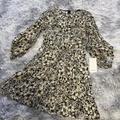 ZARA☆フラワーデザインワンピース ミニワンピース☆ミニドレス S☆タグ付き