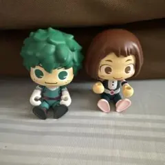 僕のヒーローアカデミア フィギュアセット　ガチャガチャ　緑谷出久　麗日お茶子