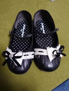 リボン付き　20センチ　黒フォーマル　シューズ ⑦