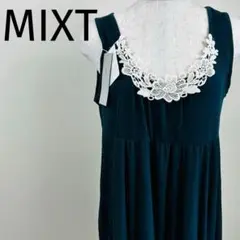 【美品】MIXT 千趣会 ワンピース ノースリーブ チュニック L ギャザー