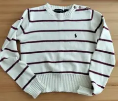 日本製　ラルフローレン　ストライプニットセーター 　M　８〜10　130〜140