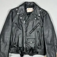 EXCELLED ダブルライダース レザージャケット USA製 本革 ブラック