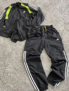 adidas ジャージセット 黒/ライム