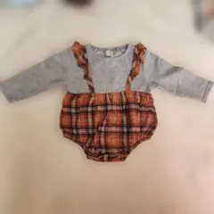 Tete a Tete チェック柄ロンパース 80
