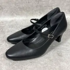 美品 LES MUE ストラップ パンプス 24cm 3E 就活 通勤 AOKI