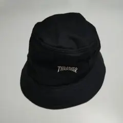 THRASHER バケットハット ブラック 刺繍ロゴ