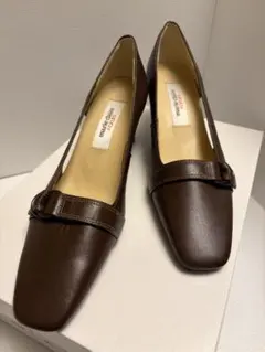 marie claire ブラウン スクエアトゥ パンプス 中ヒール　新品のサムネイル