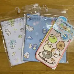 新品 すみっこぐらし ふしぎなうさぎのおにわ 巾着 S ハーフプチタオル