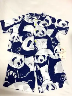 セットアップ パンダ ブルー 海外子供服 S 70-80 男の子夏服のサムネイル
