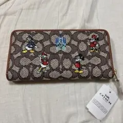 COACH ミッキー刺繍 長財布　新品　ディズニーコラボ