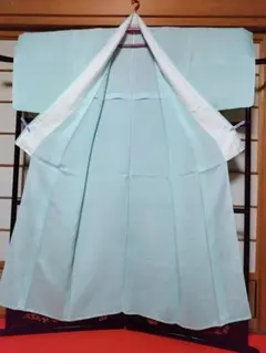 【新品未使用】絽の着物 紋付き 色無地 一つ紋 正絹 しつけ糸あり お宮参り 夏