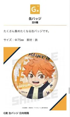 ハイキュー!! 缶バッジ 日向翔陽・孤爪研磨 2種セット