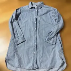 ユニクロ　ライトブルー シャツワンピース 長袖