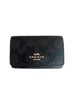 ち*ー様 COACH ブラックレザー キーケース