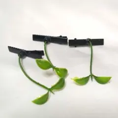 ヘアクリップ　葉っぱ　植物　3個セット