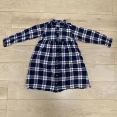 新品未使用　シャツワンピース 長袖　120㎝　チェック柄　綿100% 女の子
