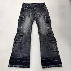 archive damage flared bush denim pants L
