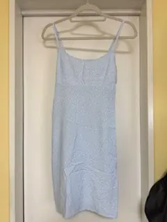 【brandy melville】水色フラワー　ワンピース