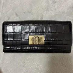 FURLA 長財布 クロコ型押し ブラックのサムネイル
