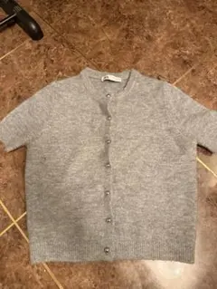 ZARA 半袖ニットカーディガン グレー M