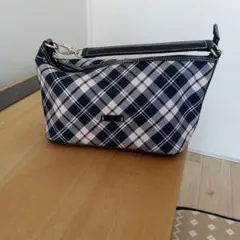 チェック柄キャンバスハンドバッグ