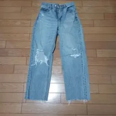 MOUSSY ダメージストレートデニム