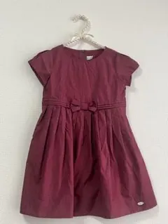 BeBe バーガンディ色 春夏ワンピース 120