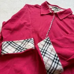 【美品】BURBERRY LONDON ハーフジップ ポロシャツ ノバチェック