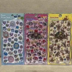 プチドロップステッカー　シール　たまごっち　パワパフ　おさるのジョージ